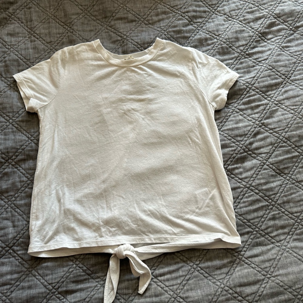 Madewell White Tshirt tie back detail